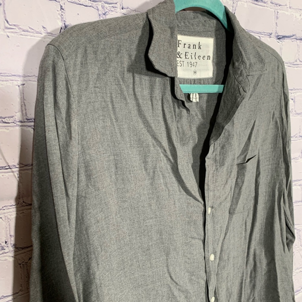 Frank & Eileen Mens Button Down Shirt Gray Size XS Modal Casual Business Minimal - Picture 2 of 9